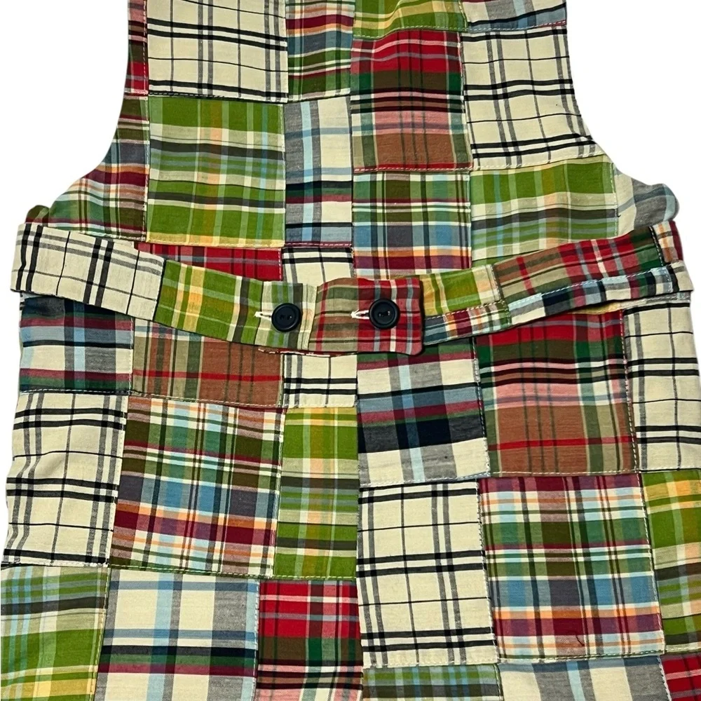 Kellys Kids Madras Jon Jon Size 3 Romper Patchwork Snap Legs Plaid Beach Unisex